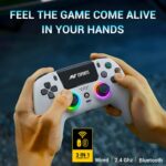 Ant Esports SUPERNOVA Tri-Mode Enhanced Wireless Gamepad, Bluetooth & 2.4G Dongle, Hall Joysticks &Triggers, Touchpad, RGB, No Stick Drift, No Dead Zone -For Windows PC, Android, Steam, iOS, PS4_White - Image 3