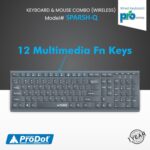 ProDot Sparsh Quad Wireless Chicklet Keyboard and Mouse Combo I Plug & Play I Adjustable 800-1600 DPI I 10M Keystrokes I Spill Resistant I 2.4Ghz 10m Range I Works with Windows, iOS, Linux - Image 3