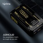 Lifelong Armour 20000 mAh 22.5 W Fast Charging Compact Pocket Size Power Bank with 6 Input/Output Port (Black, Lithium Polymer, Quick Charge 3.0 for Mobile, Earbuds, Smartwatch, Speaker, Tablet) - Image 5