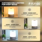 FLYNGO Touch Control LED Night Light Table Lamp for Bedroom, Living Room, and Study, with Adjustable Brightness, USB Rechargeable (A1)Plastic ,White - Image 4