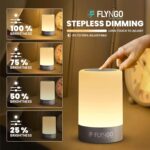 FLYNGO Touch Control LED Night Light Table Lamp for Bedroom, Living Room, and Study, with Adjustable Brightness, USB Rechargeable (A1)Plastic ,White - Image 5