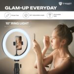 Tygot 10 Inches Ring Light with Tripod & USB, 3 Color Modes & 10 Brightness Levels, 360° Rotation Ring Light for Vlogging, Makeup, YouTube, Photoshoots, Live Streaming & Studio Lighting - Image 3