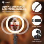 Tygot 10 Inches Ring Light with Tripod & USB, 3 Color Modes & 10 Brightness Levels, 360° Rotation Ring Light for Vlogging, Makeup, YouTube, Photoshoots, Live Streaming & Studio Lighting - Image 4