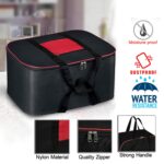 Storite Nylon Big Underbed Storage Bag Moisture Proof Cloth Organiser with Zippered Closure and Handle(BlackRed, 54x46x28cm) Rectangular - Image 5