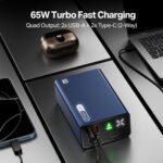 Boat EnergyShroom PB665 Turbo X, 30000mAh Laptop Powerbank w/ 65W Turbo Fast Charging, 100W high-Speed Cable. Compact, for MacBooks, laptops, iPhones, Android, Smartphones, Tablets (Navy Blue) - Image 4
