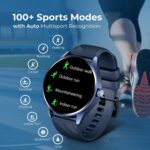 Titan Crest 1.43” AMOLED Smart Watch with BT Calling, AI Morning Briefs, Functional Crown, Health Tracking, Aluminium Body, 100+ Sports Modes, Smartwatch for Men and Women - Teal Silicone Strap - Image 4