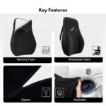 Ergonomic Car Lumbar Support Cushion, Memory Foam, Black, Premium Fit, Breathable Washable Fabric, Mid-Back Support - Image 8
