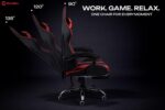 CELLBELL Konquer Ergonomic Gaming Chair | Leatherette | Multi-Functional Computer Chair | Integrated Massager | ErgoSync Armrest | Retractable Footrest | 1 Year Warranty (Red-Black) - Image 5