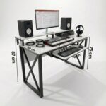 FFO Music Studio Desk | Music Studio Desk with Keyboard Tray | Workstation,Laptop PC Computer, Music Instrument Table for Music Producers | (White) | (150L x 60W x 87H CM) | DIY - Image 3
