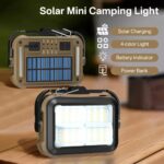 Household Mobile Phone Charging Portable Solar Power Lighting System Light Portable Solar External Battery Power Bank, Solar Key Chain Mini LED Flashlight - Image 5