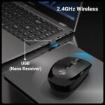 ZEBRONICS Wireless Mouse, 2.4GHz, 3200 DPI, 3 Buttons, Comfortable & Ergonomic, USB Nano Receiver, Power-Saving Mode, Works on Most Surfaces, for Mac | Laptop | Computer (Freego, Black) - Image 3