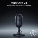 Razer Seiren V3 Mini USB Microphone: Condenser Mic - Supercardioid Pickup Pattern - Tap-to-Mute Sensor with LED Indicator - Shock Absorber - Ultra Compact - PC, Discord, OBS Studio, XSplit - Black - Image 3
