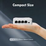 COOLCOLD 4 Port PoE Extender With 1 In 3 Out, Repeater Support IEEE802.3af/at, 100Mbps Ethernet Powered Passthrough Switch, Extend 100m(328ft), Wall and Din-Rail Mount (White) - Image 6