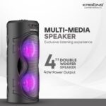 Krisons Cylender 4" Double Woofer 30W Multi-Media Bluetooth Party Speaker with Wired Mic for Karaoke,2400 MAH Battery, Digital Display,RGB Lights, USB, SD Card, FM Radio,Auto TWS Function & Remote - Image 3