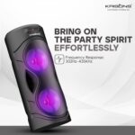 Krisons Cylender 4" Double Woofer 30W Multi-Media Bluetooth Party Speaker with Wired Mic for Karaoke,2400 MAH Battery, Digital Display,RGB Lights, USB, SD Card, FM Radio,Auto TWS Function & Remote - Image 4
