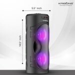 Krisons Cylender 4" Double Woofer 30W Multi-Media Bluetooth Party Speaker with Wired Mic for Karaoke,2400 MAH Battery, Digital Display,RGB Lights, USB, SD Card, FM Radio,Auto TWS Function & Remote - Image 6