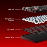 daWg Highkey 373, Anti-Ghosting Wired Mechanical 80% Keyboard, White Backlit LED, daWg Glacier Tactile Switches, 85 Double-Shot PBT Keycaps, 1000Hz Polling Rate, Volume Knob, 1.8m Braided Cable - Image 4