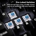 daWg Highkey 373, Anti-Ghosting Wired Mechanical 80% Keyboard, White Backlit LED, daWg Glacier Tactile Switches, 85 Double-Shot PBT Keycaps, 1000Hz Polling Rate, Volume Knob, 1.8m Braided Cable - Image 5