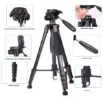 Camera Tripod 188cm/74inch,Aluminium Lightweight Tripod with Mobile Phone Holder Mount & Carry Bag, 360 Degree Head for Smartphone, GoPro, Cameras(Black) - Image 3