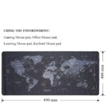 INOVERA World Map Extended Anti Slip Rubber Gaming Stitched Mouse Pad Desk Mat for Computer Laptop (Black, 890L x 400B x 2H mm) - Image 3