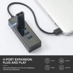 VYAR SuperSpeed Hub with High-Speed Data Transfer for PC, Laptop, and Mac Extension 4 Ports USB 3.0 Highspeed Portable with Switches for Laptop/PC/Mobiles USB Hub (Black) - Image 3