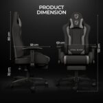 Ergonomic Gaming Chair - with Premium Breathable Alcantara Fabric, Multi Adjustable Armrests, Neck & Lumbar Support - Image 3