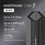NETGEAR Nighthawk Dual-Band WiFi 7 Router (RS90) – Security Features, BE3600 Wireless Speed (up to 3.6 Gbps) - Covers up to 2,000 sq. ft., 50 Devices – 2.5 Gig Internet Port - Image 3
