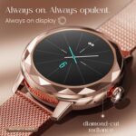 GOBOULT Newly Launched Alora Smart Watch 1.19'' AMOLED Display, BT Calling, Rotating Bezel, 150+Watchfaces, 800 Nits Brightness, AI Voice Assistant, SpO2 Monitoring, 120+ Sports Mode (Rose Gold) - Image 6