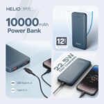 Geonix Helio R100 10000 mAh 22.5W Fast Charging Power Bank, Ultra Slim Power Bank with USB-A Output, Type C PD Output, Type C Input, Wake Up Button, 1 Year Warranty, Blue - Image 3