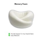 Travel Neck Pillow, Black, Memory Foam, Ergonomic Twisted Design - Image 9