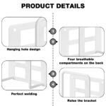 HASTHIP® Wall WiFi Router Mount Bracket, Minimalist White Metal Wire Wall WiFi Holder Organizer, No Drill Installation, Ideal for Home, Office, 15x6x10cm - Image 4