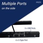 GEONIX 6 Angles Height Adjustable Foldable Laptop/Notebook Aluminium Alloy Stand with 2 Type C Interface and 3 USB A Interface (Black) - Image 3