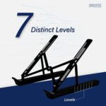 GEONIX 6 Angles Height Adjustable Foldable Laptop/Notebook Aluminium Alloy Stand with 2 Type C Interface and 3 USB A Interface (Black) - Image 4