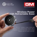 GM G+ Arc Qi2 3-in-1 Wireless Charger | Fast Charging for Phone, Earbuds and Smartwatch | Retractable 90cm Cable | Magnetic Alignment | Heat Safe, Compact, Pocket-Friendly Charging Dock with Stand - Image 5