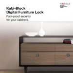Hafele Kabi-Block Cabinet Lock, Matt Black, Capacitive Fingerprint Access, Status Indicator, Smart Lock for Cabinets and Drawers - Image 3