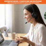 USB Headphone with Noise Cancellation Mic | Light Weight Wired Headset for Online Meetings & Office Calls | USB Headphones for PC & Laptop | Model: Pro-Tech 650 (Black) - Image 3