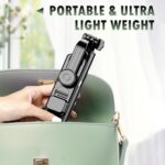 Kratos K14 Selfie Stick Tripod, 100CM Length with Light, 3 in 1 Multifunctional Design, Rechargable LED Light with Two Brighness Levels for Make up, Selfie & Photo Shoot with Bluetooth Remote - Image 6