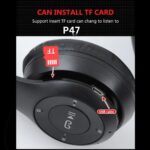 P47 Wireless Portable Gaming Headphone Microphone Stereo Card Support Bluetooth Headset (Black) - Image 3