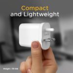 Oakter 65W Fast Charger | Type-C Fast Charging Adapter for Laptop, Mobile, MacBook, iPhone 15 & Newer, iPad, Samsung | White | 3- Pin Plug (Adapter with Cable) - Image 3