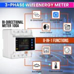 amiciSmart 3-Phase WiFi Energy Meter | Bi-Directional 80A Ampere Meter with Over/Under Voltage, Current & Leakage Protection | Electric Meter for Home Monitoring and Safety - Image 3
