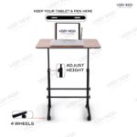 Multi-Purpose Laptop Table, Study Table| Bed Table| Adjustable Height, Portable for Office, Work Form Home | DIY Table, Easy to Assemble, Engineered (Wood Adjustable) - Image 4
