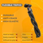 Cason- Flexible Gorilla Tripod Stand with Cold Shoe Mount for Mobile,Cameras,DSLR Tripod,Supports Upto 3 Kg (Black) - Image 4