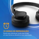Philips Audio TAA4216 On-Ear Sports Bluetooth Headphones with IP55 Dust/Water Protection, 35 Hours Play Time, Cooling & Washable Ear Cups, Quick Charge, 40 mm Drivers and Built-in Mic (Black) - Image 3