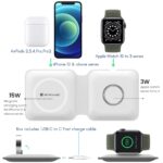 SEVENAIRE MagCharge D1950 Duo 2-in-1 Wireless Charger Dock- White | 15W Fast Wireless Charging Pad | Mag-Safe Compatible, Foldable & Portable for iPhones, iWatch - Image 3