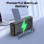 Promate 130W Laptop & Mobile Power Bank (20000mAh) | Smart TFT LCD Screen, USB-A QC 3.0, Dual Type-C Input/Output Ports, Over-Heating Protection | Power Bank for Laptop, iPhone and Android, Titan-130 - Image 3