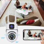 TP PLUS 4+4MP WiFi Dual Lens Mini PTZ CCTV Camera 360° Rotation | HD Night Vision | Two-Way Audio | Motion Detection | Wireless Indoor/Outdoor Security Camera for Home (Dual Lens Mini Dome) - Image 5