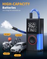 Cordless Tyre Inflator for Car & Bike |170 PSI Air Pump with 4000mAh Battery, Auto Shut-Off & Power Bank | Digital Air Compressor Kit with 5 Preset Modes, 3 SOS Light Modes, 4 Pressure Units - Image 3