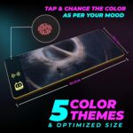 JCBL RGB Gaming Mouse Pad with 15W Wireless Charger | Non-Slip Desk Mat with LED Lighting | Qi-Compatible Charging for iPhone & Android | Keyboard Mouse Pad for Office and Home (The Black Hole) - Image 3