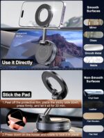 Magnetic Phone Holder Stand with Strong Suction Base – 360° Rotatable Adjustable Mobile Stand for Desk - Image 5