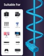 FEDUS IEC C13 to C14 Link Power Cable 250v Male Female Extension Cord Cable,18AWG 10A for Computer, Printer, SMPS, Monitor, Server, Display Heavy Gauge (Blue, 1.8 Meter) - Image 3